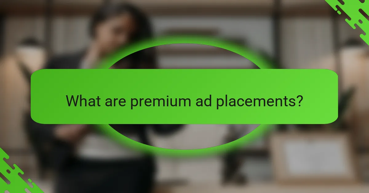 What are premium ad placements?